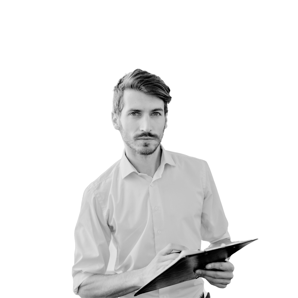 Legal professional with board